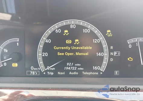 2011 Mercedes-Benz S 550 from USA, damaged, VIN WDDNG7BB2BA367834